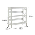 Sarantino Laurel 3-Tier Bookshelf White Display Rack