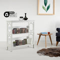 Sarantino Laurel 3-Tier Bookshelf White Display Rack