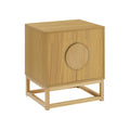 Sarantino Luca Bedside Table Split Door Natural Wood