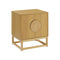 Sarantino Luca Bedside Table Split Door Natural Wood