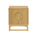 Sarantino Luca Bedside Table Split Door Natural Wood