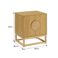 Sarantino Luca Bedside Table Split Door Natural Wood