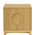 Sarantino Luca Bedside Table Split Door Natural Wood