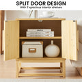 Sarantino Luca Bedside Table Split Door Natural Wood