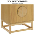 Sarantino Luca Bedside Table Split Door Natural Wood