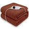 Laura Hill Electric Heated Blanket Throw Soft Coral Fleece w/ 9 Heat Settings - Brown