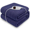 Laura Hill Electric Heated Blanket Throw Soft Coral Fleece w/ 9 Heat Settings - Blue