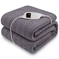 Laura Hill Electric Heated Blanket Throw Soft Coral Fleece w/ 9 Heat Settings - Grey