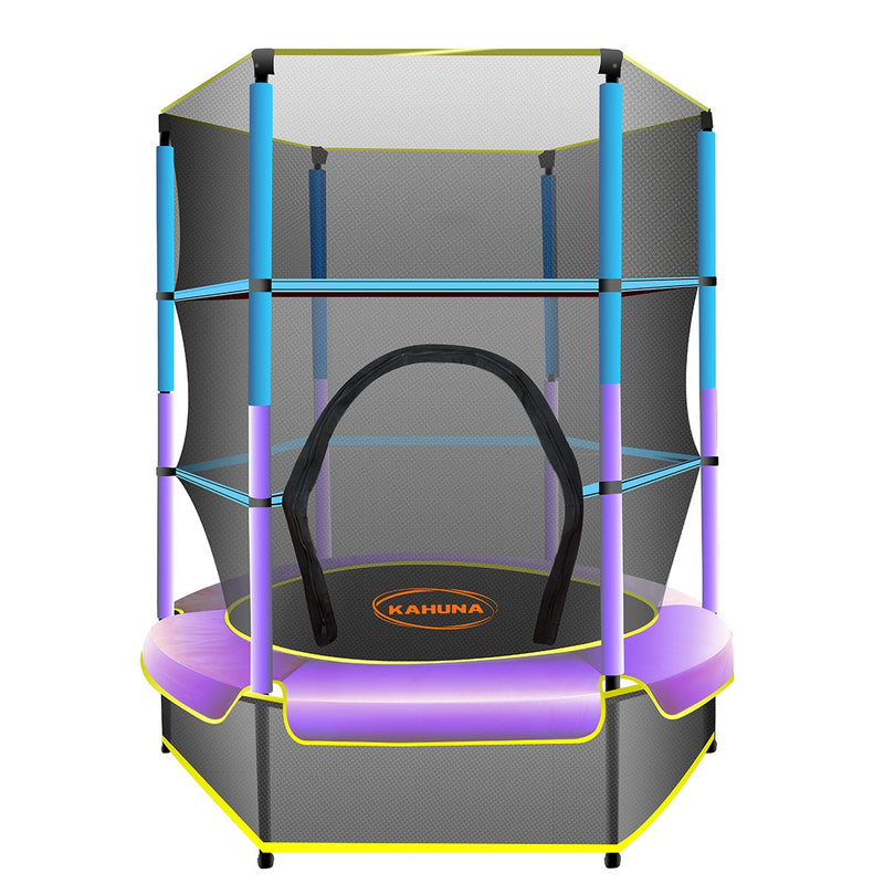 Kahuna 4.5ft Round Trampoline Safety Net Spring Pad Blue Purple