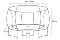 Kahuna 8ft Rainbow Trampoline Kids Safety Enclosure Fitness