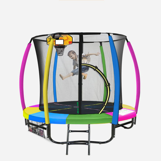 Kahuna 8ft Trampoline with Enclosure Basketball Hoop Ladder