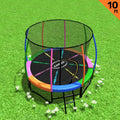 Kahuna 10ft Trampoline Kids Safety Enclosure Ladder Pad Rainbow