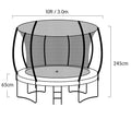 Kahuna 10ft Trampoline with Safety Enclosure Ladder Basketball Hoop