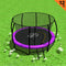 Kahuna 12ft Trampoline Purple with Ladder Net Spring Mat Safety Pad
