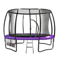 Kahuna 12ft Trampoline Purple with Ladder Net Spring Mat Safety Pad