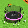 Kahuna 14ft Trampoline with Safety Enclosure Basketball Hoop Pink