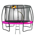 Kahuna 14ft Trampoline with Safety Enclosure Basketball Hoop Pink