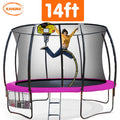 Kahuna 14ft Trampoline with Safety Enclosure Basketball Hoop Pink