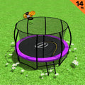 Kahuna 14ft Trampoline with Safety Enclosure Purple Basketball Hoop