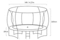 Kahuna 14ft Trampoline with Net Ladder Mat Spring Pad Round