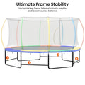 Kahuna 10x15ft Oval Trampoline Rainbow Pad Net Ladder