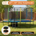 Kahuna 10x15ft Oval Trampoline Rainbow Pad Net Ladder
