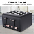 Pronti 4 Slice Toaster Black Rose Trim