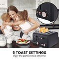 Pronti 4 Slice Toaster Black Rose Trim