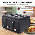 Pronti 4 Slice Toaster Black Rose Trim