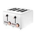 Pronti 4 Slice Toaster White Rose Trim