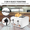 Pronti 4 Slice Toaster White Rose Trim