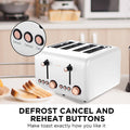 Pronti 4 Slice Toaster White Rose Trim