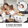Pronti 4 Slice Toaster White Rose Trim