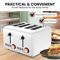 Pronti 4 Slice Toaster White Rose Trim