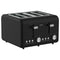 Pronti Silver Noir 4 Slice Toaster Dual Controls Stainless Steel