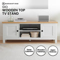 Sarantino Gio TV Stand Cabinet White Natural Wood 1500mm