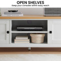 Sarantino Gio TV Stand Cabinet White Natural Wood 1500mm