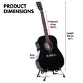 Karrera 41in Acoustic Guitar Black Wooden with Bag