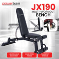 Powertrain Multi Workout Bench Adjustable Backrest Transport Wheels