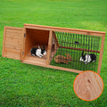 Wooden Rabbit Hutch Triangle Large Pet Cage House Outdoor