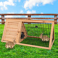 Wooden Rabbit Hutch Triangle Large Pet Cage House Outdoor