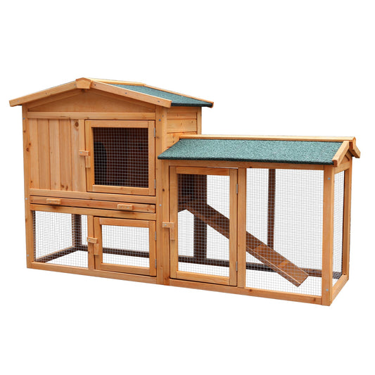 Wooden Chicken Coop Rabbit Hutch Large With Ramp