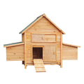 Wooden Chicken Coop Rabbit Hutch Ramp Nesting Boxes