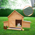 Wooden Chicken Coop Rabbit Hutch Ramp Nesting Boxes