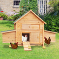 Wooden Chicken Coop Rabbit Hutch Ramp Nesting Boxes