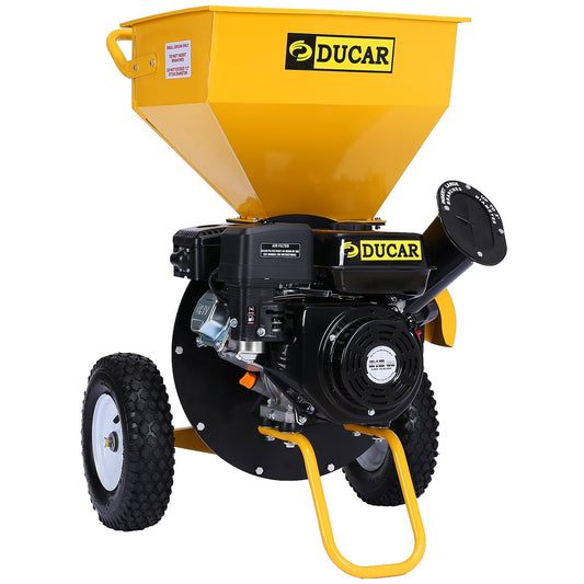 Ducar 8hp Wood Chipper Shredder Petrol Garden Mulcher Yellow