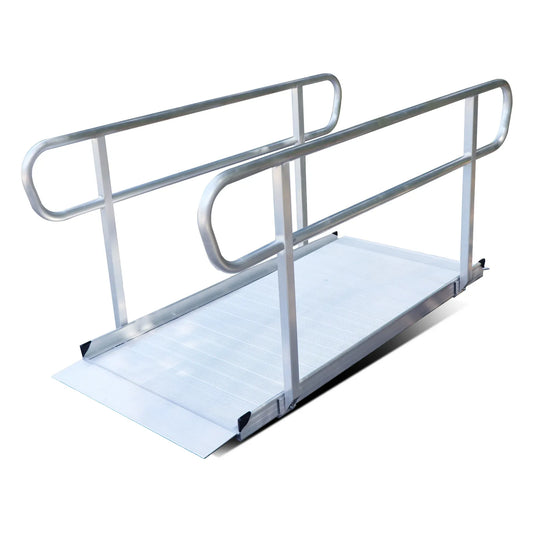 Kartrite 6ft Portable Aluminium Wheelchair Ramp with Handrails - 386kg Heavy Duty Non-Slip Mobility Scooter Ramp