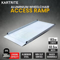 Kartrite 6ft Portable Aluminium Wheelchair Ramp Non Slip Heavy Duty 386kg Capacity Mobility Scooter Access Ramp