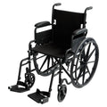 Orthonica Steel Wheelchair 24in Black Foldable Lightweight Portable