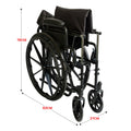 Orthonica Steel Wheelchair 24in Black Foldable Lightweight Portable